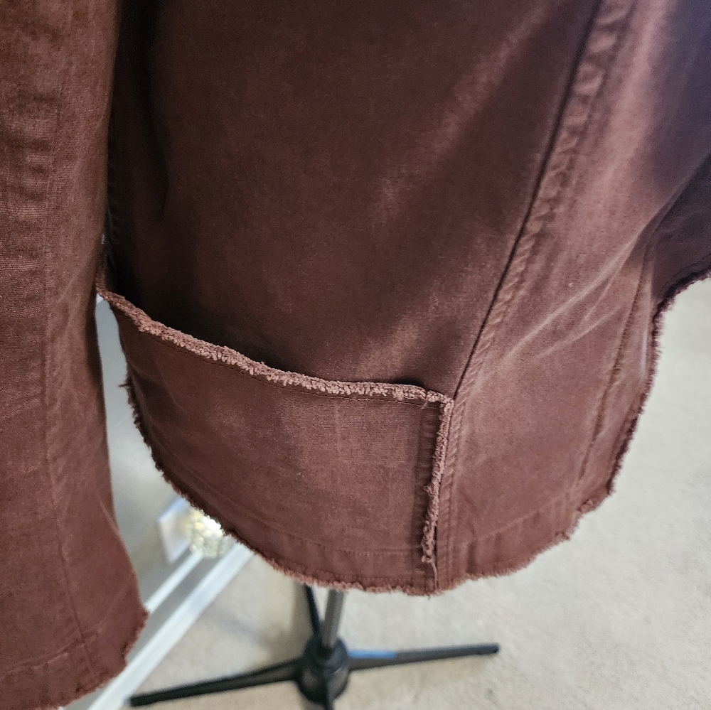 Sundance Chocolate Frayed Blazer - Picture 3 of 6